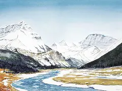 Tangle Ridge by Peter J. Thompson, watercolour on paper, sold Nov 2021