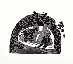 Patrick - After Akovak, Taimagu #44/50, 1985, stonecut on paper