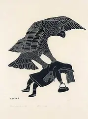 Patrick Akovak, The Big Bird #22/50, 1970, stonecut on paper