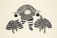 Peter Aliknak, Travelers #41/50, 1972, stonecut on paper