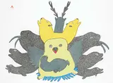 Pitseolak Ashoona, Animals of Our Land #A/P, 1979, colour lithograph on paper