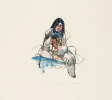 James Archibald Houston, Woman and Child at Ennadai Lake NWT #50/96, 1979, colour silkscreen on paper