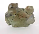 Joanassie Igiu, Untitled - Stretching Bird, green stone carving