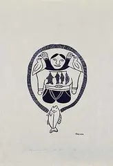 Helen Kalvak, Magic Power #24/50, 1973, stonecut on paper