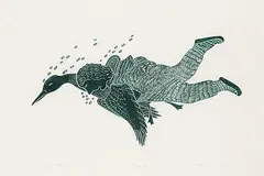 Agnes Nanogak, Blind Boy #39/50, 1975, stonecut on paper