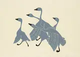 Agnes Nanogak, Five Swans #23/50, 1979, colour relief print on paper