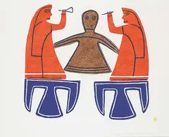 Jessie Oonark, A Terrifying Challenge #23/44, 1973, colour stonecut and stencil on paper
