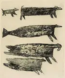 Parr, Untitled - Sea Animals and Dog #21/50, 1962, etching on paper