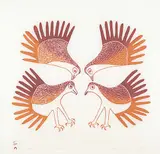Sharni Pootoogook, Isiit #13/50, 2001, colour stonecut on paper