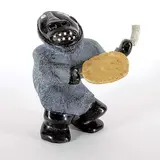 Wayne Puqiqnak, Untitled - Drum Dancer, black stone carving with bone