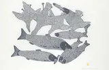 Ruth Qaulluaryuk, Predators #16/50, 1976, stonecut on paper