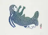 Egevadluq Ragee, Sea Spirit #46/50, 1965, stonecut on paper