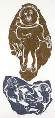 The Giant #30/30 by Annie Mikpiga, 1964, colour stonecut on paper, sold Sep 2021