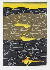 Ningeokuluk Teevee, Seasonal Migration #15/50, 2009, colour stonecut and stencil on paper
