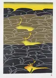 Ningeokuluk Teevee, Seasonal Migration #15/50, 2009, colour stonecut and stencil on paper
