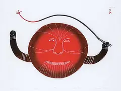 Ningeokuluk Teevee, Huit Huit #34/50, 2007, colour stonecut on paper