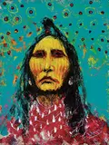 Dale Auger, Untitled - Portrait of a Man in Red, 1995, acrylic on handmade paper