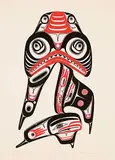 Robert Davidson, Dogfish Mother #142/199, 1980, colour silkscreen on paper