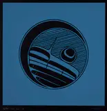 Robert Davidson, Moon [Green on Black] #224/364, 1976, silkscreen on paper
