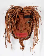 Tim Lafontain, Old Man, painted wood with straw