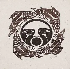 Susan A. Sparrow Point, Untitled - The Moon and Salmon #17/20, 1990, colour wood block on paper