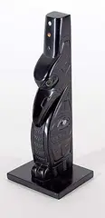 Untitled - Raven by Glen Pollard, argillite carving, sold Sep 2021
