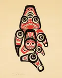 Bill Reid, Haida Dogfish #33/450, 1972, colour silkscreen on paper