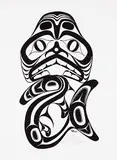 Bill Reid, Haida Dogfish #61/200, silkscreen on paper