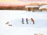 Allen Sapp, Untitled - Playing Shinny