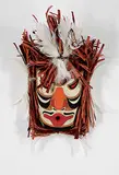 Alfred Scow, Stump Mask, painted wood, straw and feathers