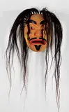 Leonard Scow, Portrait Warrior Mask, painted wood and horse hair
