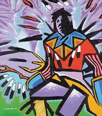 Jerry Whitehead, In Between the Confrontation, 1990, acrylic on canvas