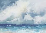 Linda Aycock, Untitled - Clouds and Ocean, pastel on paper