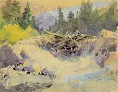 Frederic Marlett Bell-Smith, Glacier Cascade, Selkirks, 1880, watercolour on paper