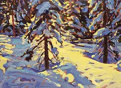 Winter Light by William Duma, 1986, acrylic on canvas board, sold Jun 2021