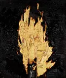 Peter von Tiesenhausen, Fire Wall, Charred Bee Box Lid #18, charred and carved wood