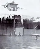 Elliott Barnes, Upper Hot Springs Pool, circa 1906, black and white photograph on paper