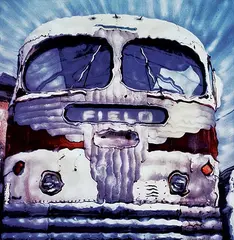 Ian Groll, Untitled - Old Bus, Destination Field, manipulated colour photograph on paper
