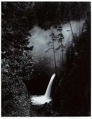 David Muench, Eagle Creek Gorge, Columbia River Gorge, Oregon, 1971, black and white photograph on paper
