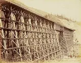 William and Sons Notman, Mountain Creek Bridge, Containing 1,500,000 Feet Timber Along the Canadian Pacific Railway, 1889, albumen print