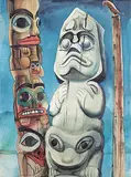 Georgina M. Abrams-Lytton, Untitled - Totems, watercolour on paper