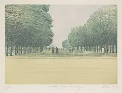 Harold Altman, Walking Figures, Luxembourg #33/165, colour etching on paper