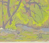 Annora Brown, Gold Stream #5/5, colour silkscreen on paper