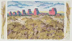 Carole Bondaroff, A Prairie Autumn #9/50, colour etching and mixed media on paper