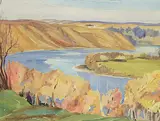 Margaret Morgan Chappelle, Untitled - North Saskatchewan River, watercolour on paper