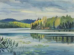 Mrs. Walter J. Coucill, Untitled - Stormy Cottage Country, watercolour on paper