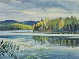 Mrs. Walter J. Coucill, Untitled - Stormy Cottage Country, watercolour on paper