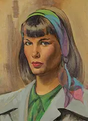 Winston Elliott, Untitled - Portrait of Joyce, oil on wood board