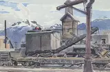 Arthur John Ensor, Revelstoke Rail Junction, watercolour on paper