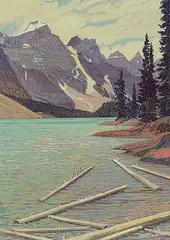 Richard Ferrier, Moraine Lake, Alberta, oil on wood board